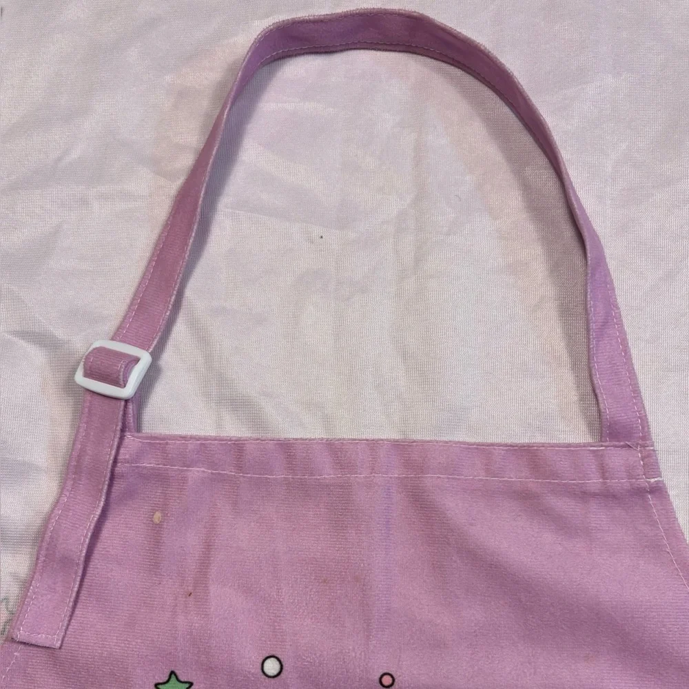 Girl’s Purple Unicorn ‘’Be Unique” Chef Apron and Hat Set, Kids Size 10